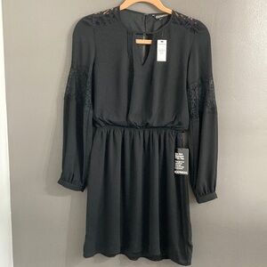 Express black long sleeve mini dress
